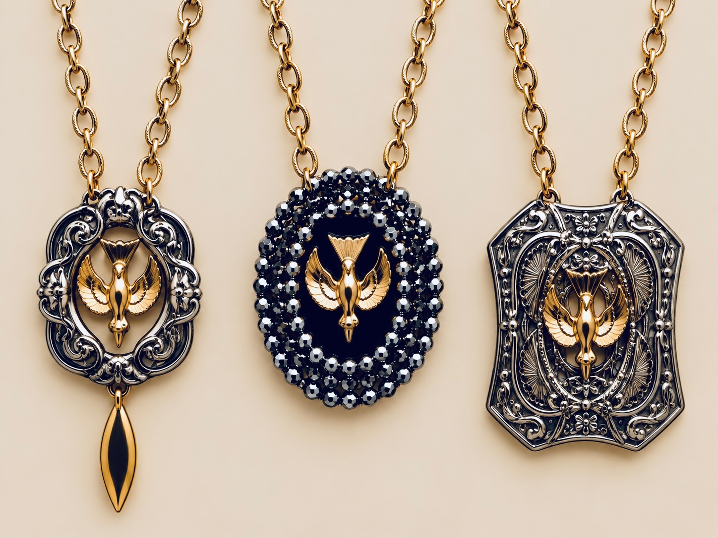 Bird buckle necklaces